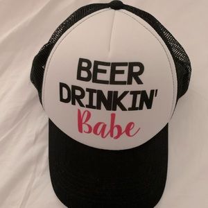 Graphic trucker hat.